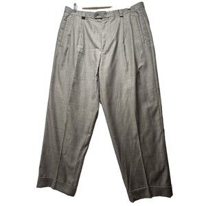 Zanella Taylor Mens Dress Pants 36x29 Gray Pleated Wool Vitale Barberis Canonico